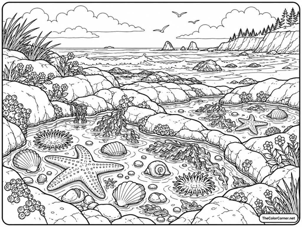 Tide Pools At Low Tide