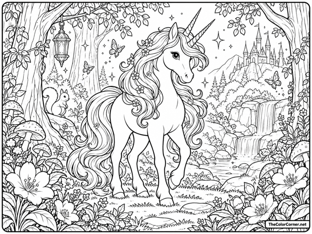 Unicorn In An Enchanted Forest