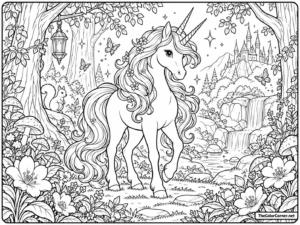 Unicorn In An Enchanted Forest