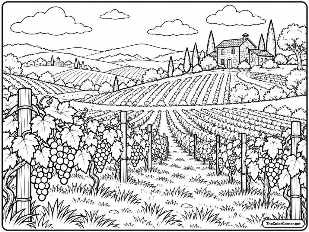Vineyard On A Hillside