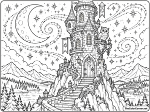 Wizards Tower At Night